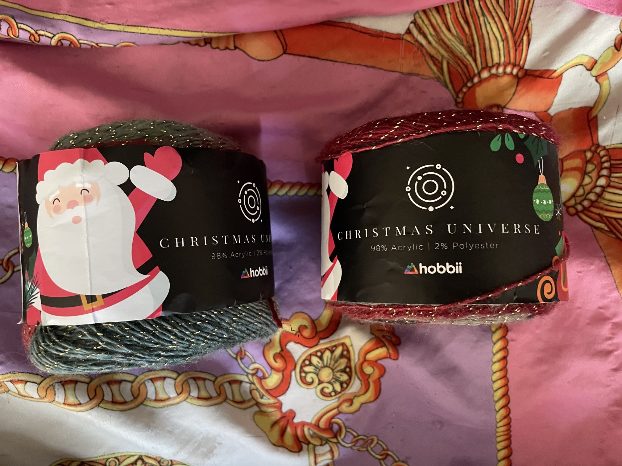 Hobbii Christmas Universe Yarn 2 Skeins Color 22