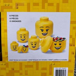 Lego Storage Head 6 Piece Set New In Box