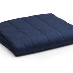 Weighted Blanket — Heavy 100% Oeko-Tex Certified Cotton Material with Premium Glass Beads (Navy, 60''x80'' 25lbs), Suit for One Person(~240lb) Use on 