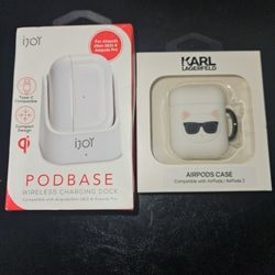 Famous N Fabulous Karl Lagerfeld Cat Air Pod Case/ Ijoy Podbase