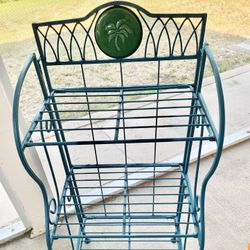 All Metal  Foldable teal plant stand