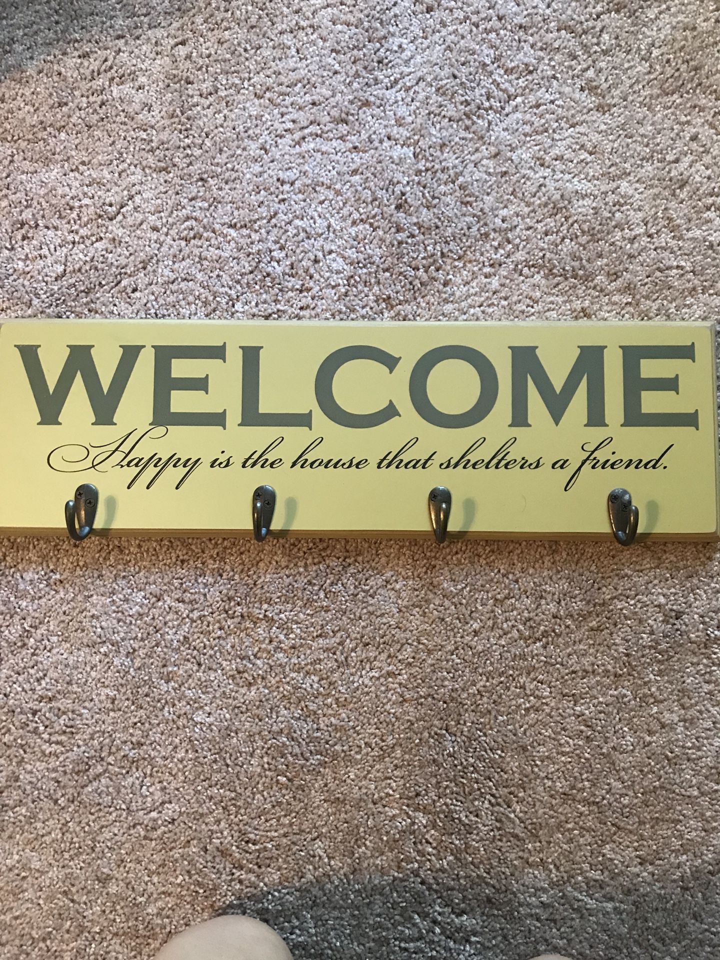 Welcome sign AND coat hanger