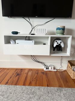 White Floating Media Console