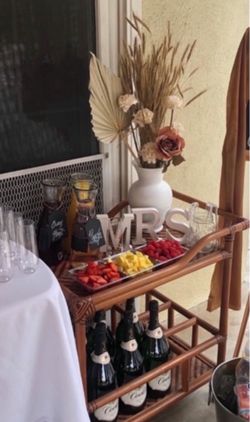 Rattan Bar Cart Two-Tier