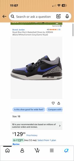 Jordan 4.0 4.0 out of 5 stars (6) Royal Blue Men's Basketball Shoes by JORDAN (Black/White/Cement Grey/Game Royal)