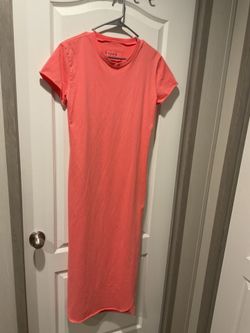 Light used Frank & Eileen Rory linen maure maxi dress shirt long sleeve button (M)