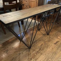 Iron And Wood Console Table