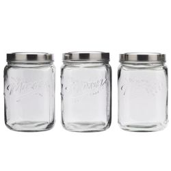 Mason Craft & More Canning Glass Jars With lids 4 Qt. Set Of 3