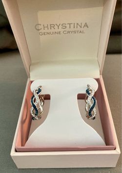 Silver Plated Crystal Hoop Earrings