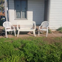 Outdoor Patio Set ( 2 chairs 1 Bench) 