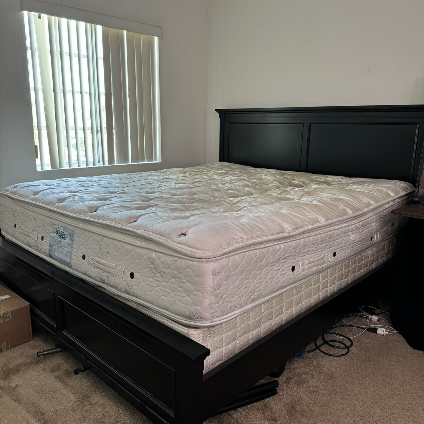 King Size Mattress with Box Spring and Frame Ultra Plush