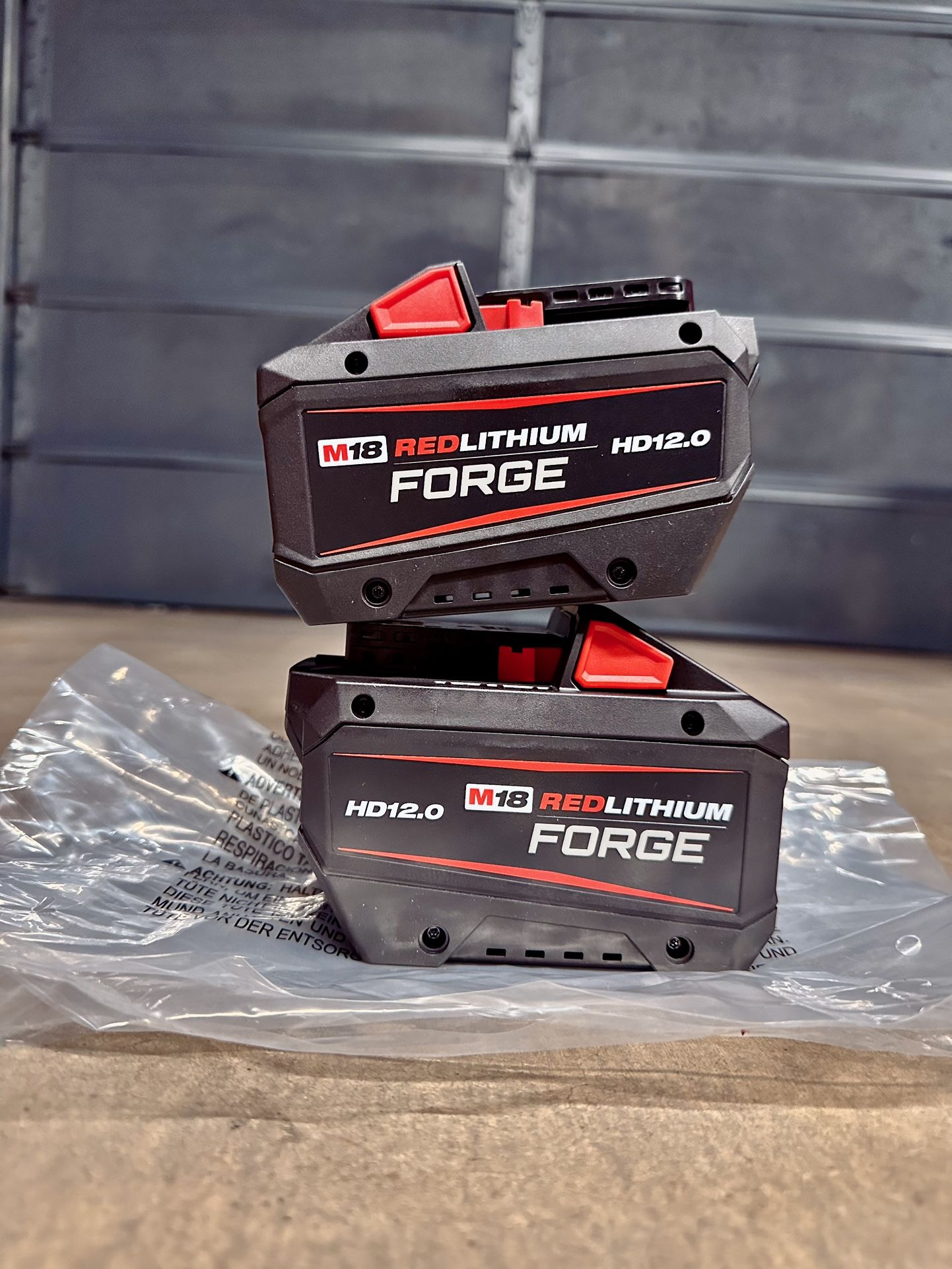 Two Milwaukee M18 FORGE 12.0 Batteries