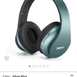 Wireless Headphones In Silver Blue