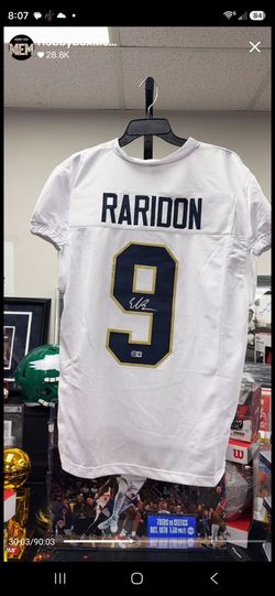 Raridon #9 Signed Football Jersey