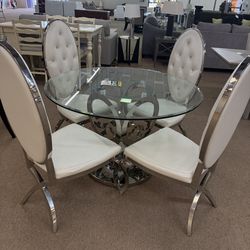 54” Round Table and 4 Chairs
