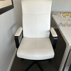 White IKEA high back swivel office chair X2