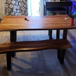 Real Wood Live Edge Kitchen Table