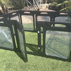 Clear Acrylic Dog Playpen with Door for Puppies & Small Dogs, 10 Panels, 24" H, Black