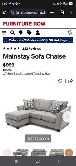 Reversible chase sectional with delivery