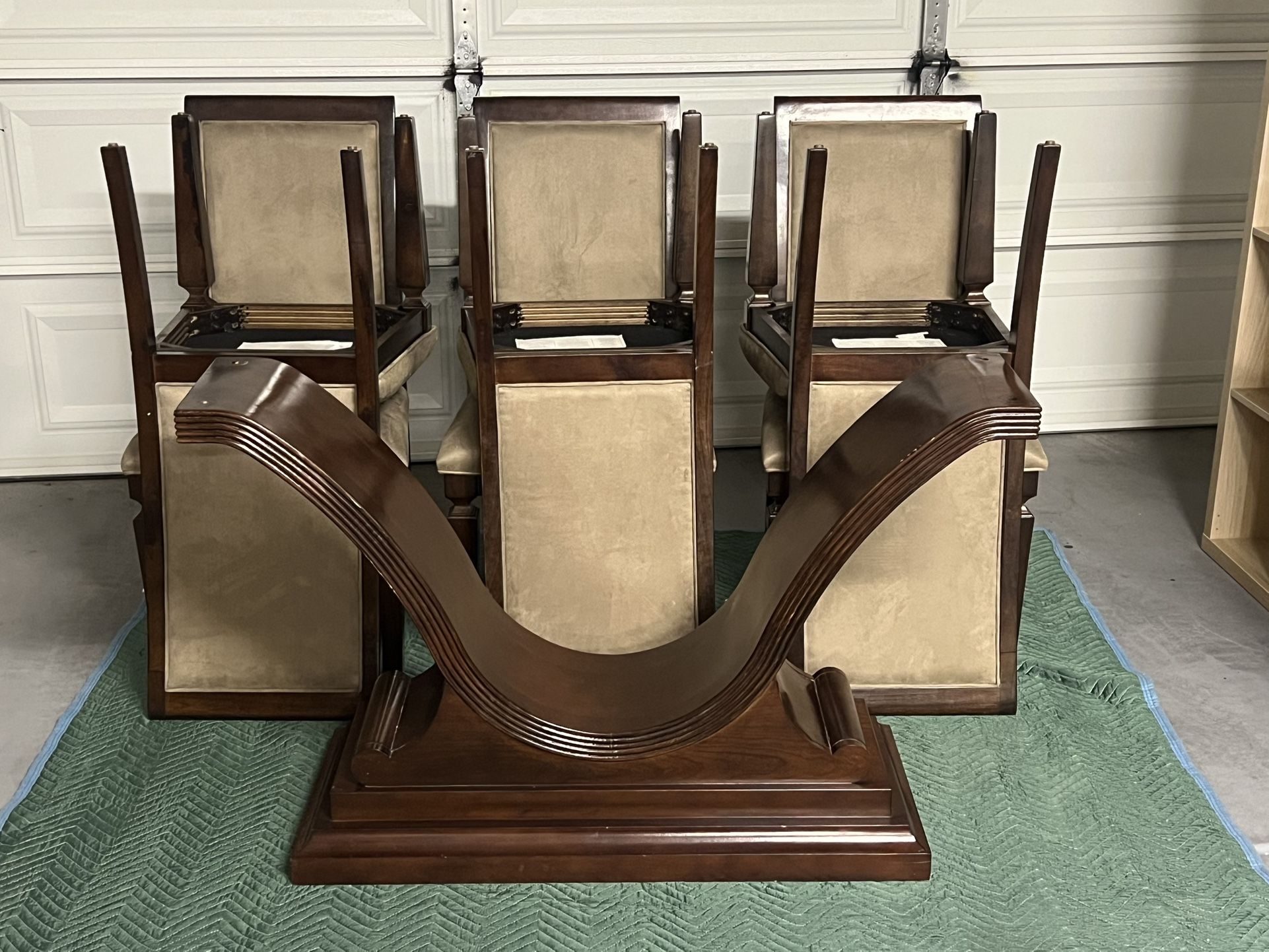 Glass Top Dining Table with 6 Chairs