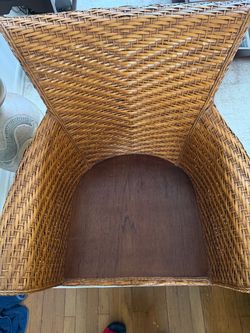 Wicker Rattan Chair with Wood Seat