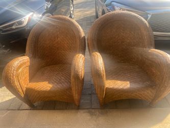 Pottery barn rattan chairs (2) $140 ea