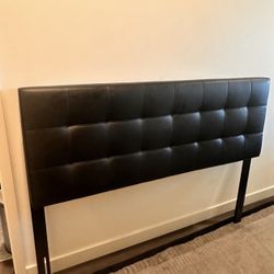 Black / Dark Grey Headboard Leather-like material 
