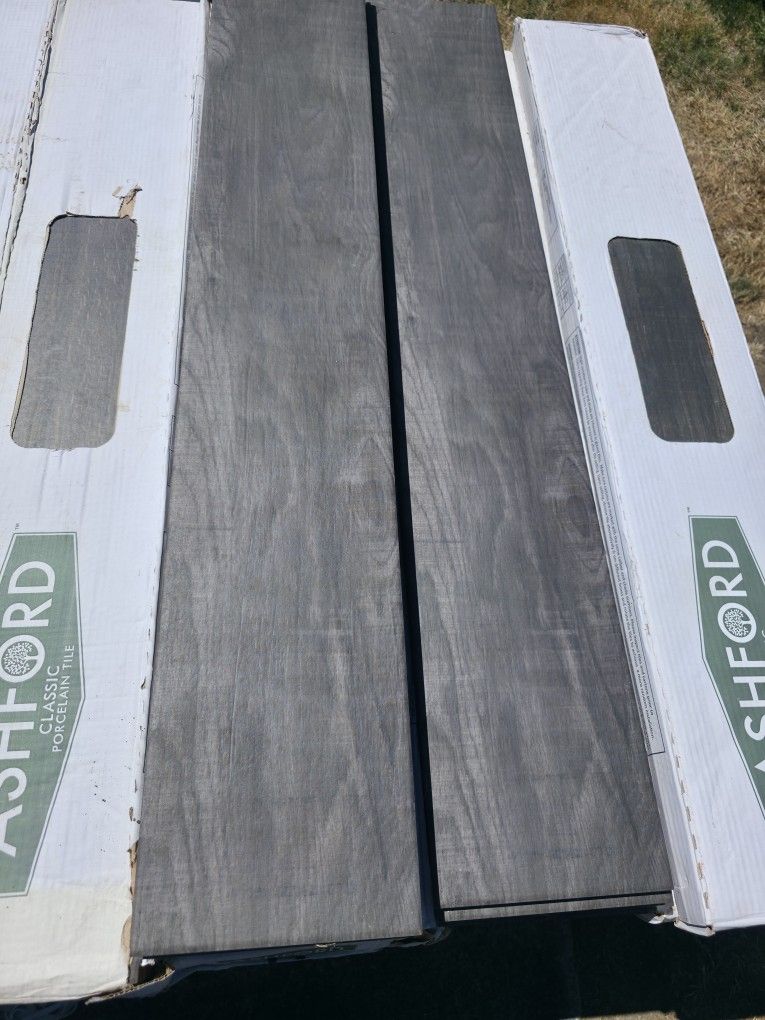 Ashford porcelain tile. Color- Laguna Anthracite