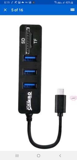 2 in 1 Type-C OTG USB 2.0 Hub Splitter Combo 3 Ports & SD/TF Card Reader MT