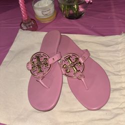Authentic Tory Burch Metallic Miller Sandals 