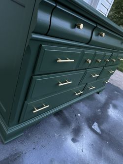 Rare 11-Drawer Dresser - Sherwin-Williams Rush Green with Gold Hardware for  Sale in Stafford, VA - OfferUp