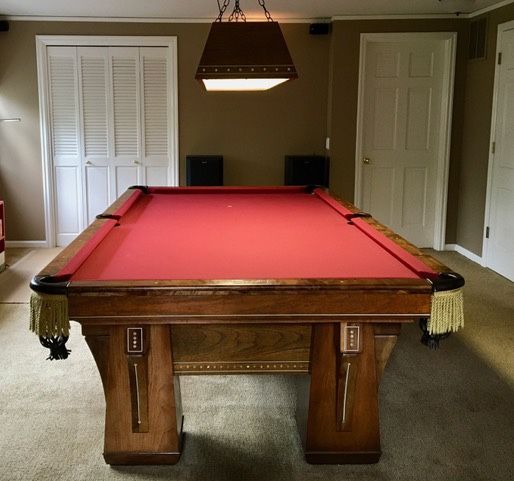 Beautiful 9 ft. Pool table, hand crafted by E. Laughlin of NE Portland