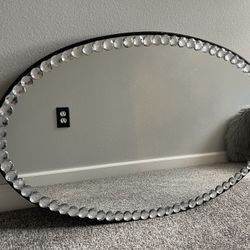 Large, Oval Mirror With Rhinestones