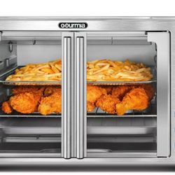 Gourmia 9-Slice Digital Air Fryer Oven with 14 One-Touch Cooking Functions and Auto French Doors: Convection Toaster Oven