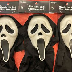 Scream Ghost Face Full Mask GLOW IN THE DARK Officially Licensed Halloween Horror NEW (PRICE IS FIRM)