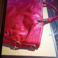 KENAR OVERSIZED RED GENUINE LEATHER BAG