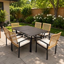7pc Outdoor Dining Set (Assembled)