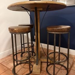 High Bar Round Table And Stools