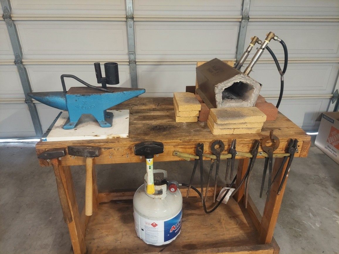 Propane Forge - Anvil & Table Lots more