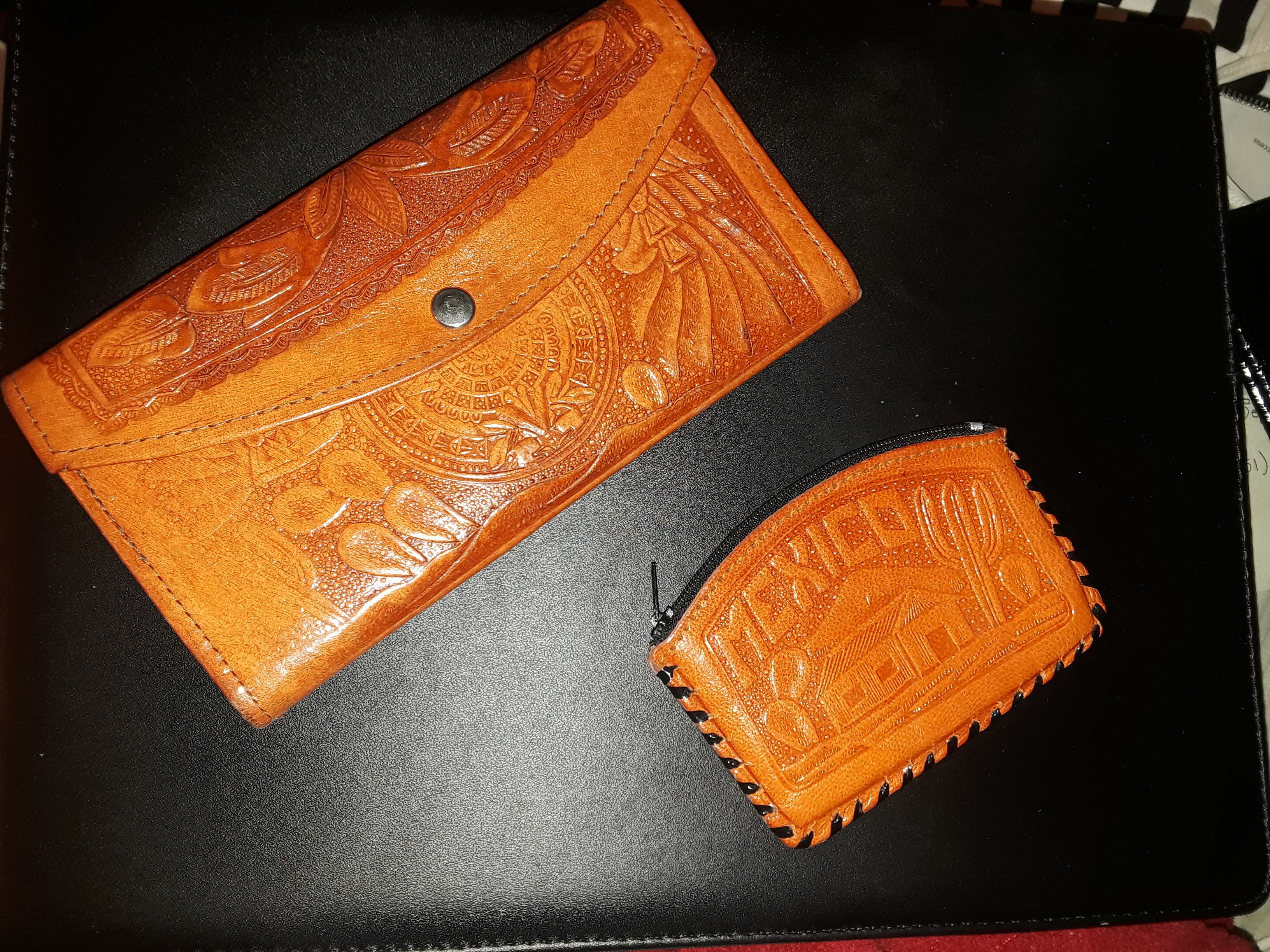 Set of 3 . Mexican purse, bill wallet and coin wallet