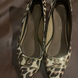 Tory Burch Leopard Small Wedge Pointed Toe Size 11