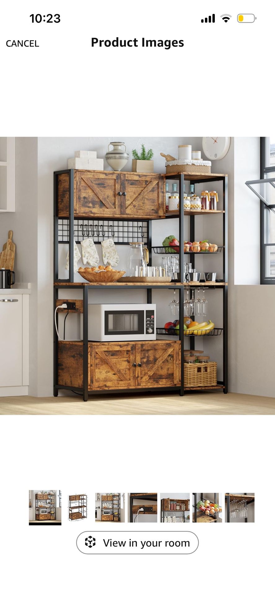 Bakers Rack With Cabinet Storage