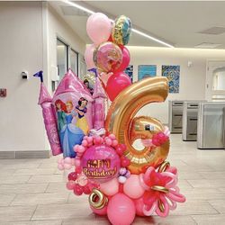 Balloons Bouquet - Happy Birthday - Princess 
