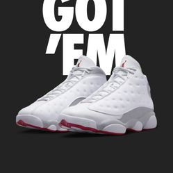 Air Jordan 13 Retro Shoe White/Wolf Grey/True Red