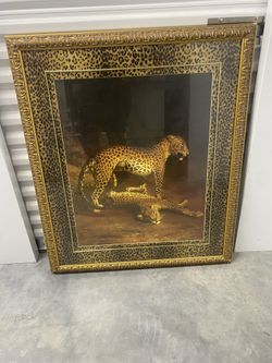 Cheetah Glass Picture Home Decor