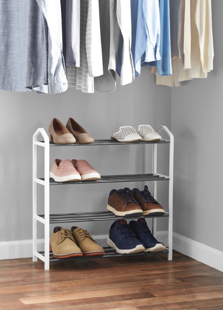 Mainstays 4 Tier Shoe Rack, Plastic - Zapatero