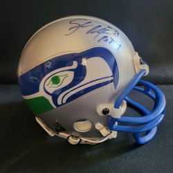 Shaun Alexander signed mini helmet 