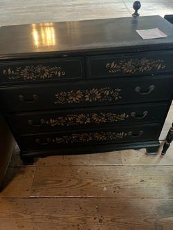 Vintage Black Painted Bedroom Set