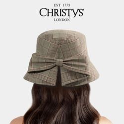 Christy's' Plaid Large Bow Bucket Hat - Women
