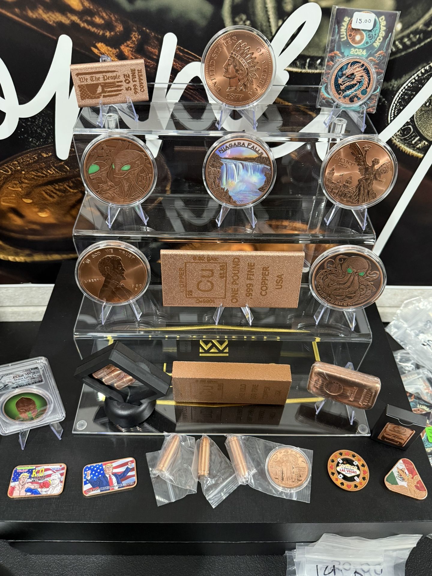 Beautiful Collection Of .999 Fine Copper, Variety Of Different Weights, And Designs, Graded And Colorized Copper